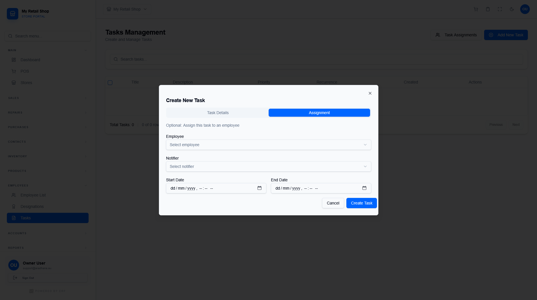 Task Assignment Tab